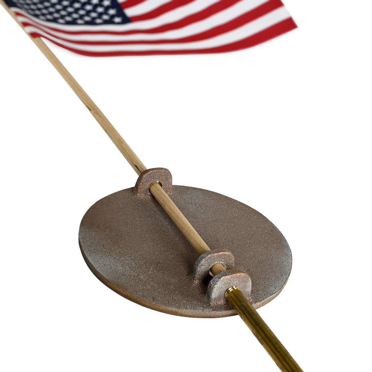 Back of a graver marker on an American stick flag