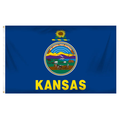 Kansas Flag 5ft. x 8ft. Spun Heavy Duty Polyester