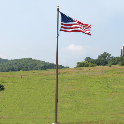 ECV25 Vanguard Internal Halyard Series 25ft Commercial Flagpole - .188in Wall Thickness - 6in Butt Diameter