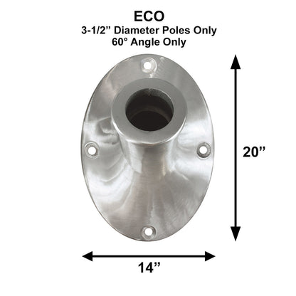 ECO 12ft Outrigger Wall Mount Series Commercial Flagpole - .125 Wall Thickness - 3-1/2" Butt Diameter