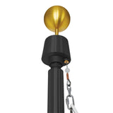 Flagpole pole with gold ball topper on a white background.