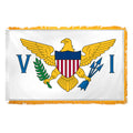 U.S. Virgin Islands flag with a yellow eagle emblem on a white background