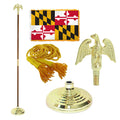Super Tough Indoor Flagpole Kit with Nylon 3' x 5' Maryland Flag