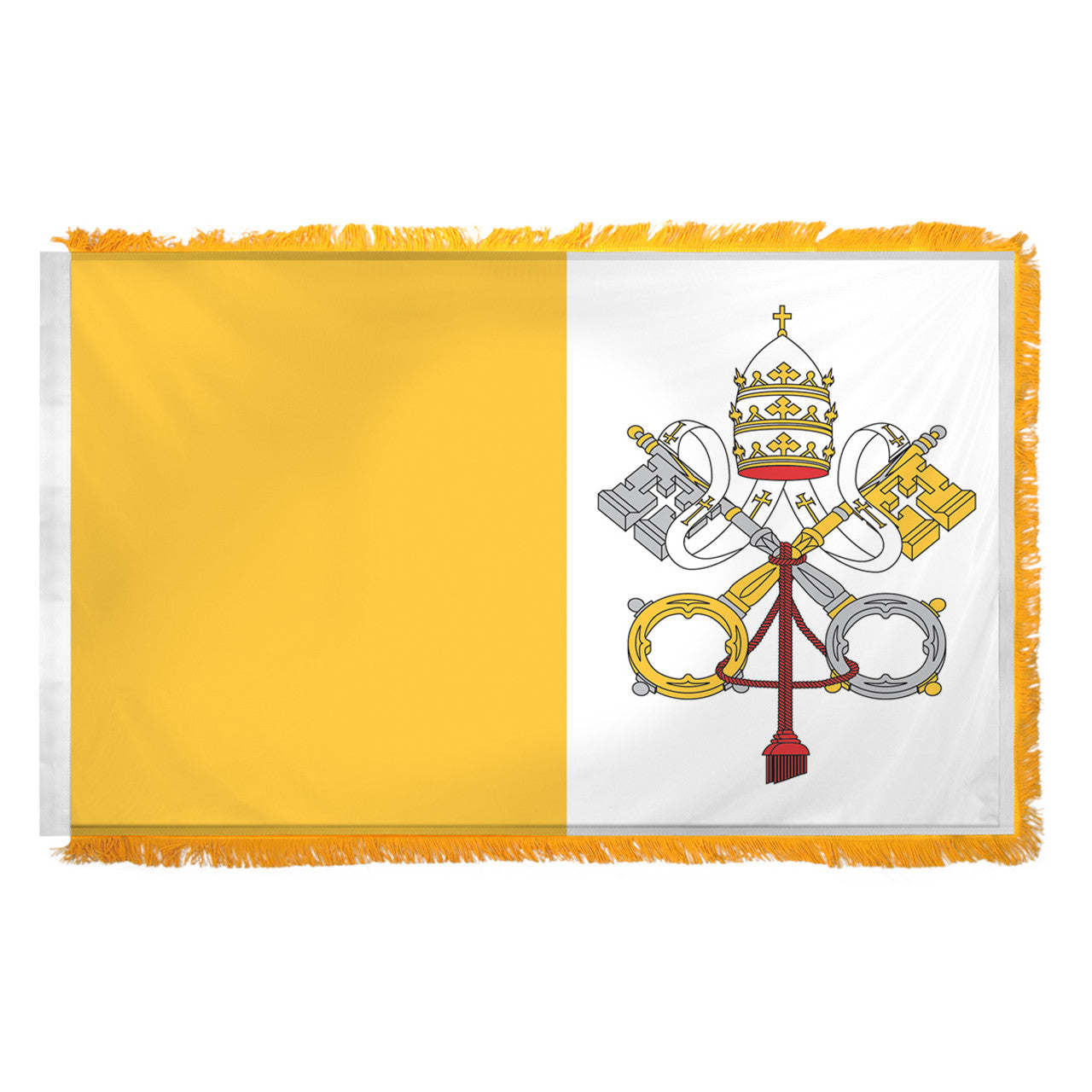 Vatican 3ft x 5ft Nylon Flag with Indoor Pole Hem and Fringe