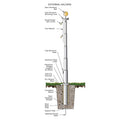 Ground Set Diminishing Section Steel 120ft Flagpole