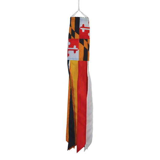 Decorative flag with Maryland state design on a white background
