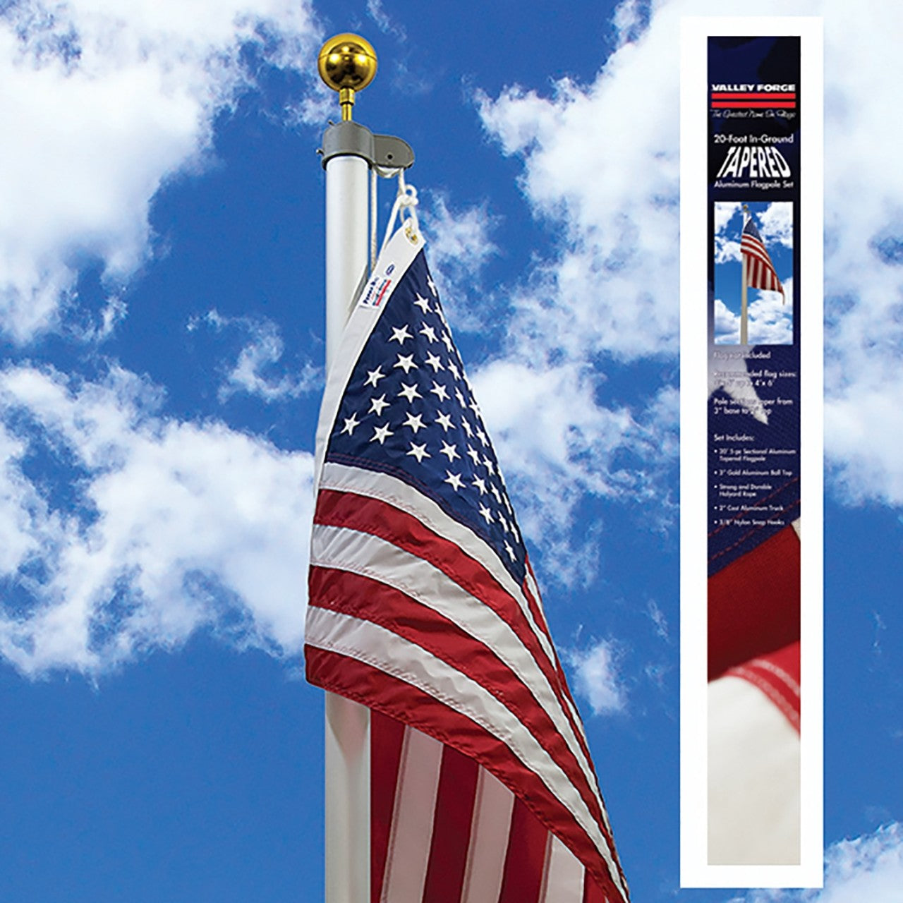 20' Aluminum Tapered Residential Flagpole by Valley Forge