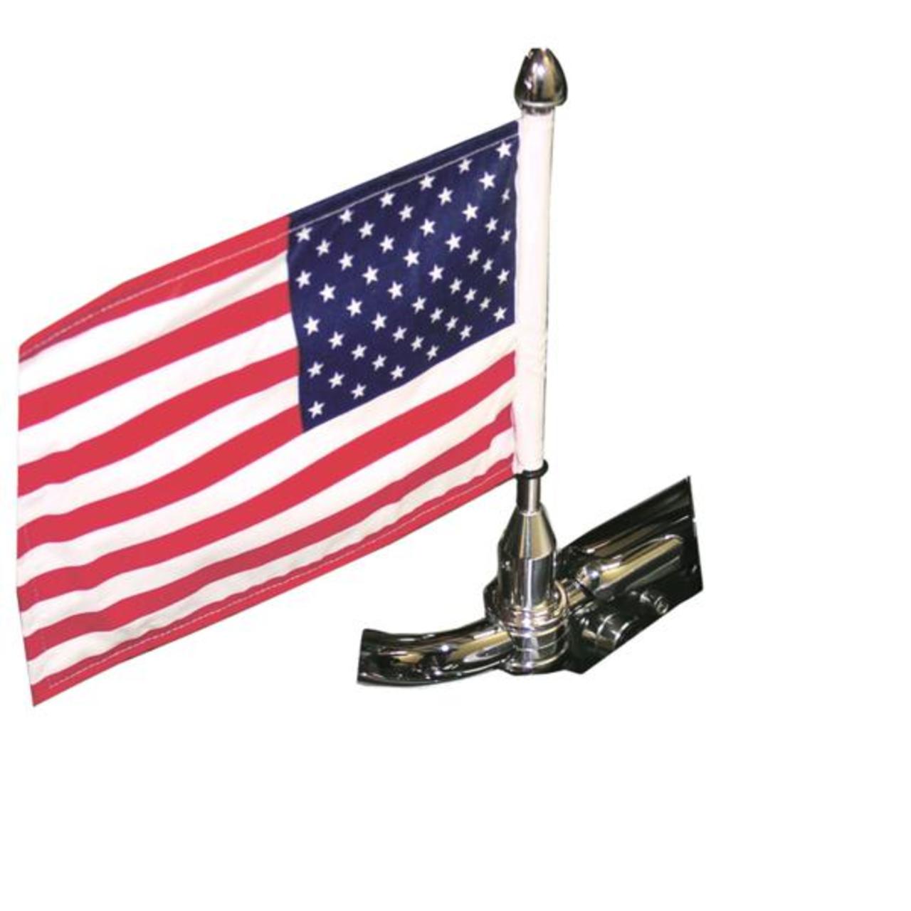 Fixed Stainless Steel Motorcycle Flag Mount - 7/8"