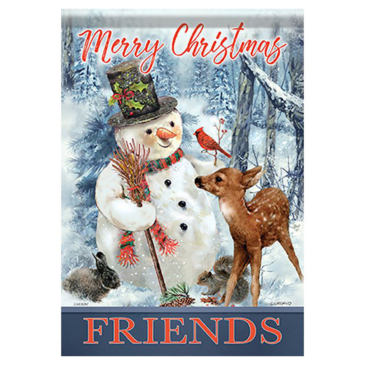 Carson Christmas Banner Flag - Merry Christmas Friends