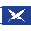 US Yacht Secretary blue flag with a white logo on a white background