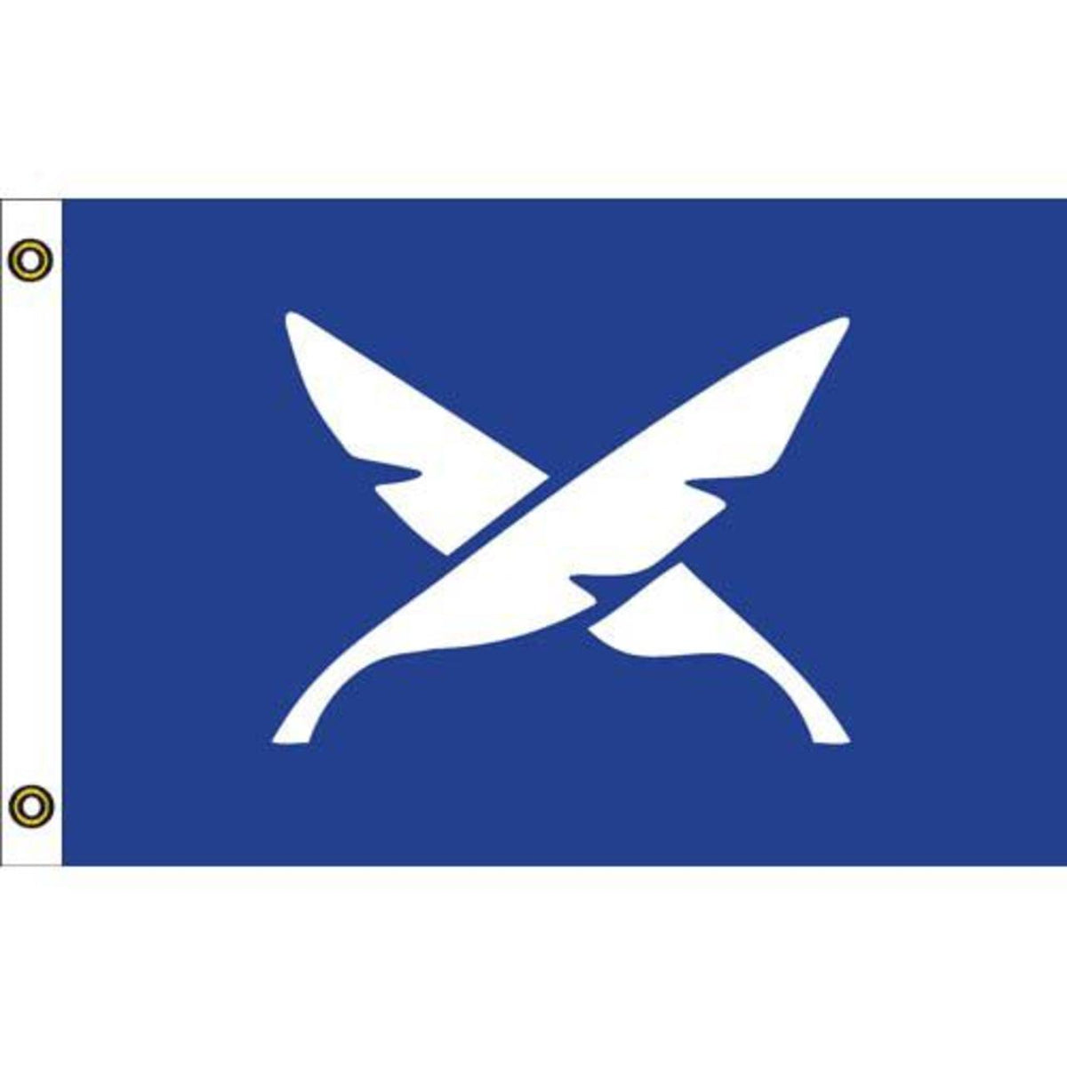 US Yacht Secretary blue flag with a white logo on a white background