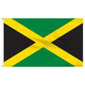 Flag of Jamaica with green and black and features two diagonal yellow stripes