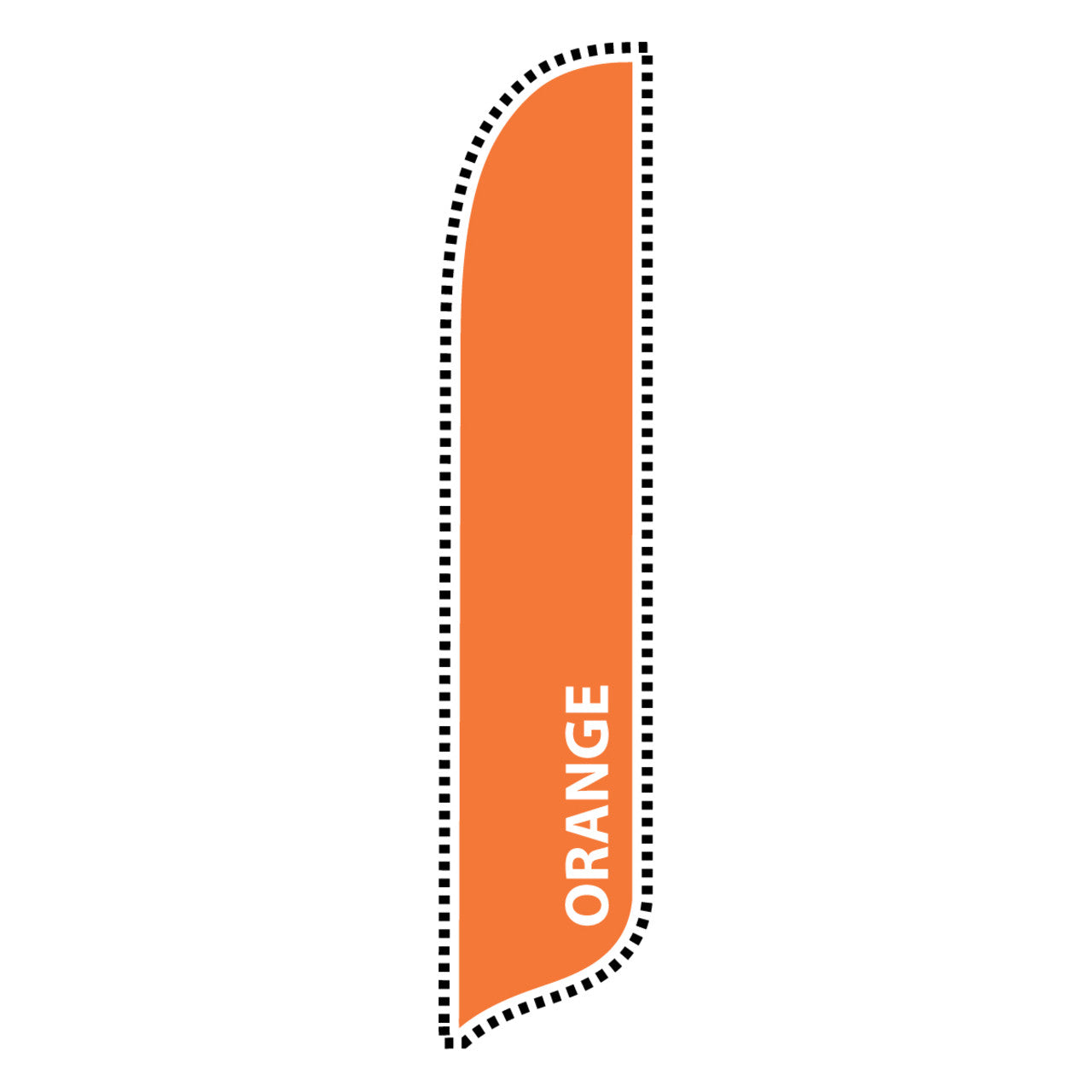 Outdoor Advertising Blade Flag - Solid Color - Orange - 2ft x 12ft