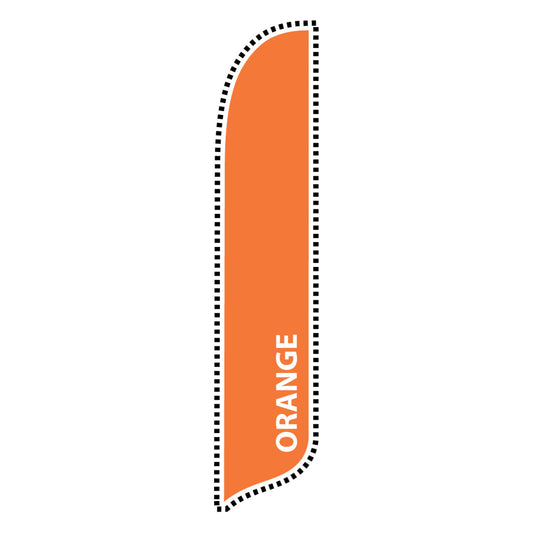 Outdoor Advertising Blade Flag - Solid Color - Orange - 2ft x 12ft