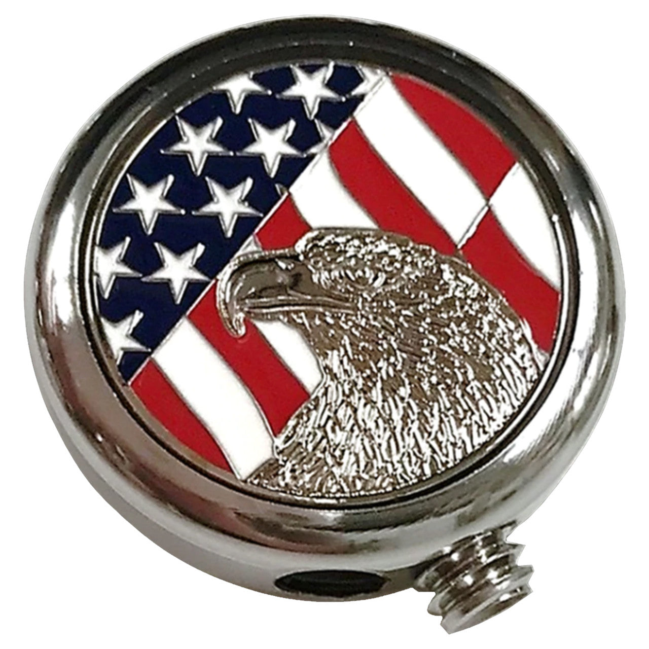 Motorcycle Flag Pole Decorative Topper - U.S. Flag & Eagle Head