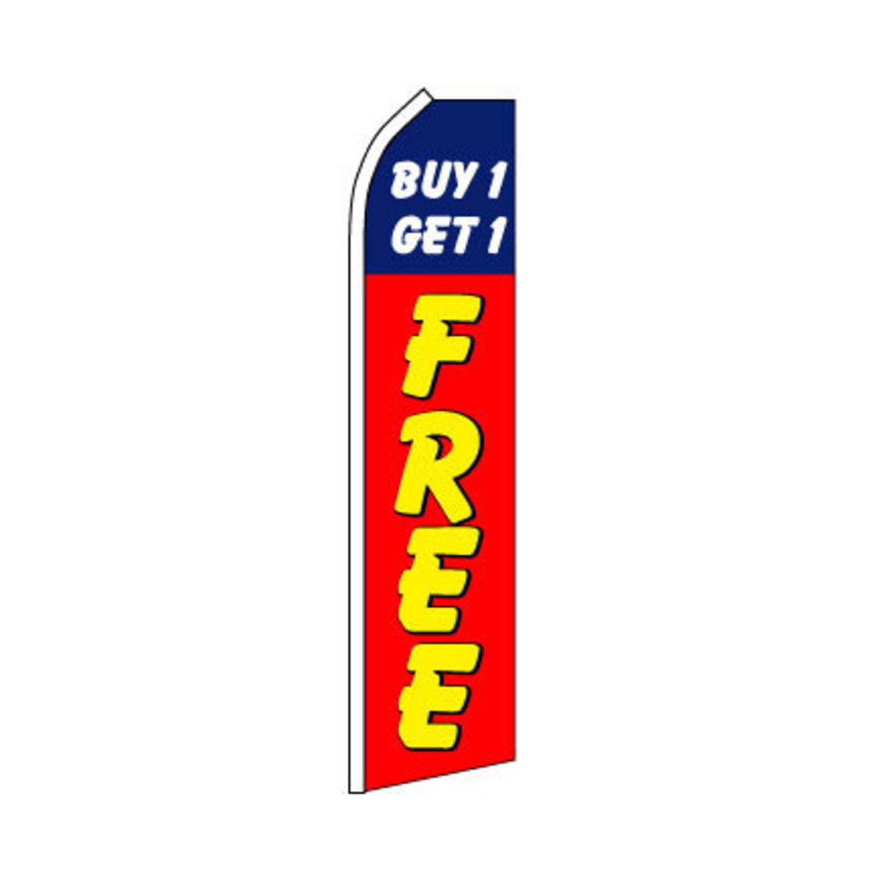 Buy One Get One Free Swooper Flag - 11.5ft x 2.5ft
