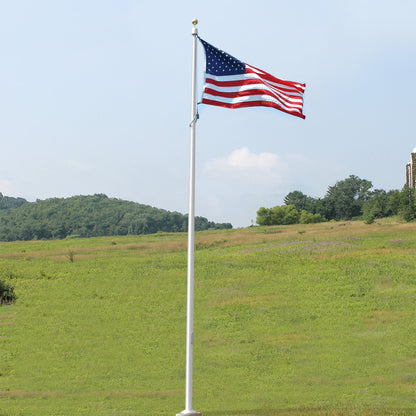 ECV25 Vanguard Internal Halyard Series 25ft Commercial Flagpole - .188in Wall Thickness - 6in Butt Diameter