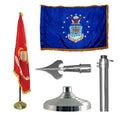 Silver Air Force Indoor Flagpole Kit - 7ft Pole - Army Spear