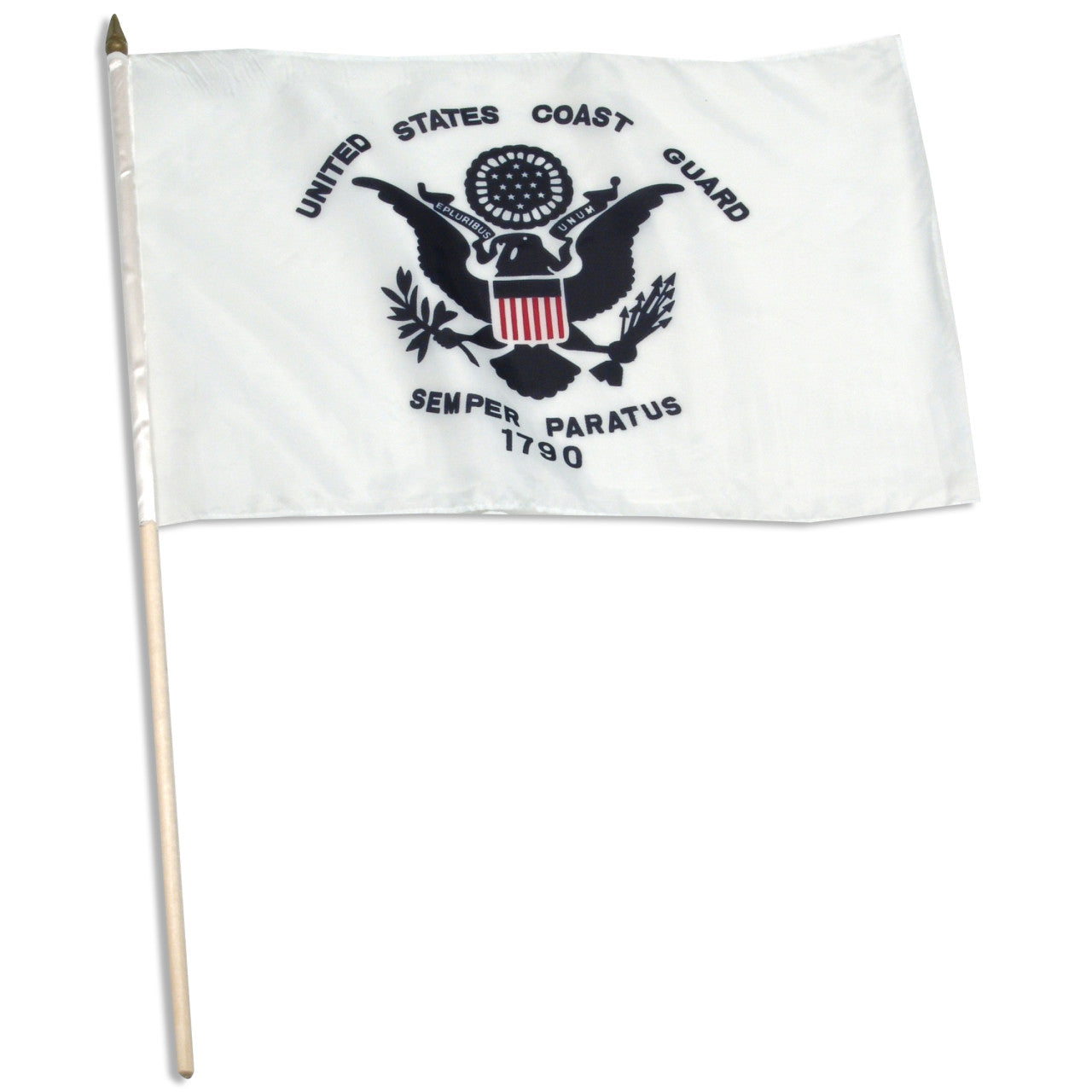 US Coast Guard 12" x 18" mounted on 24" wooden stick