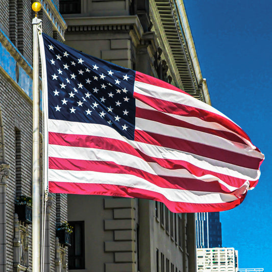 Super Tough Bundle - 20ft Residential Aluminum Flagpole Kit + 3x5 Knitted US Flag