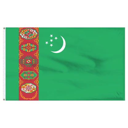 Turkmenistan 3ft x 5ft Nylon Flag