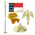 Super Tough Indoor Flagpole Kit with Nylon 4' x 6' North Carolina Flag