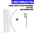 6-piece windless pole set with components on a white background