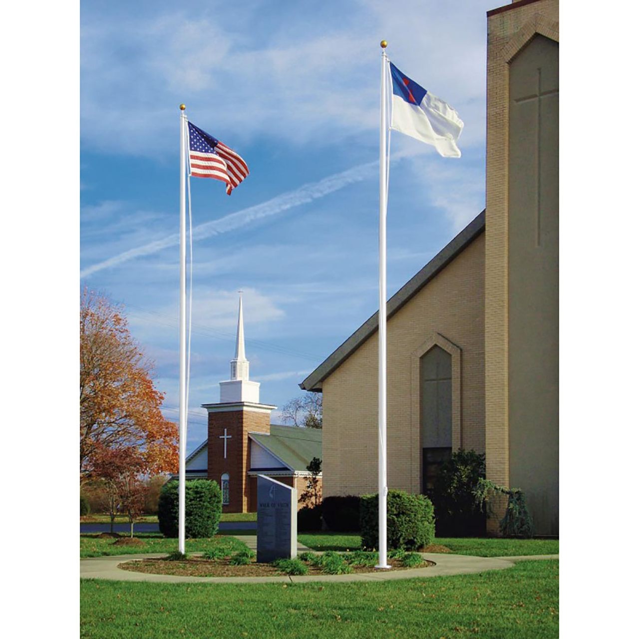 Estate Series 20ft Commercial Flagpole - .125in Wall Thickness - 3in Butt Diameter