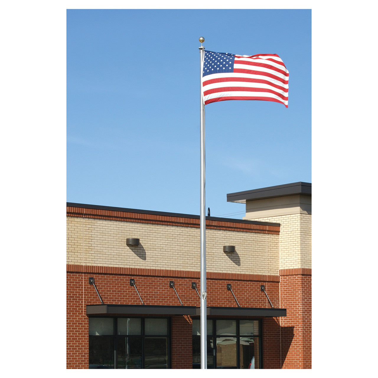 ECX35 Economy Extra Series 35ft 2 Sections Commercial Flagpole - .156in Wall Thickness - 6in Butt Diameter