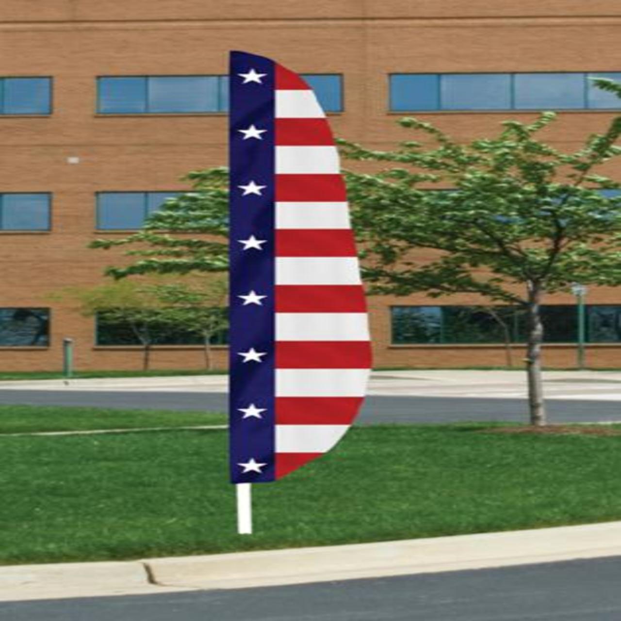 Feather Patriotic Banner Flag - Horizontal Stripes