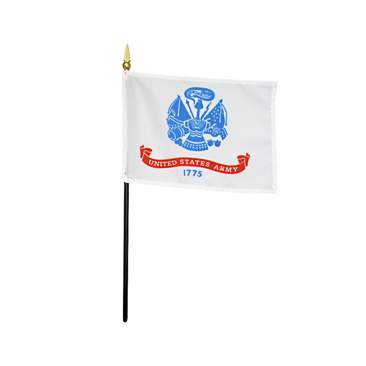 US Army 4 x 6 inch Nylon Stick Flag Mounted on 10" Staff - Minimum of 12