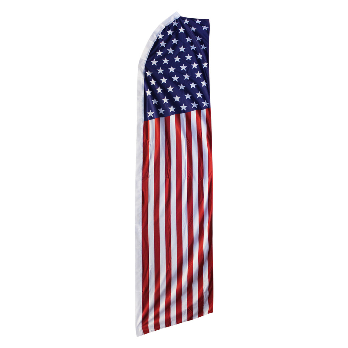American flag-shaped feather on a white background