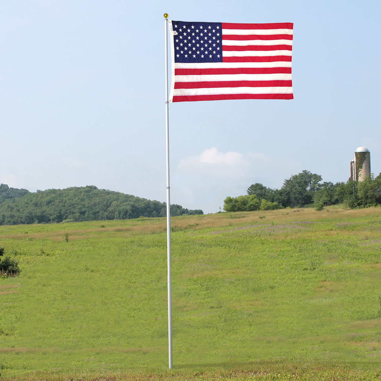 20ft Telescoping Flagpole with Nylon Flag – United States Flag Store