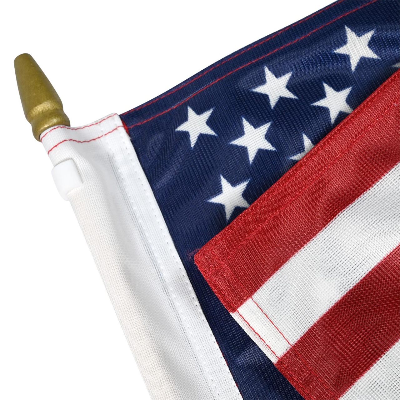 Double Sided American Stick Flag - Durable Knit Polyester - 12" x 18"
