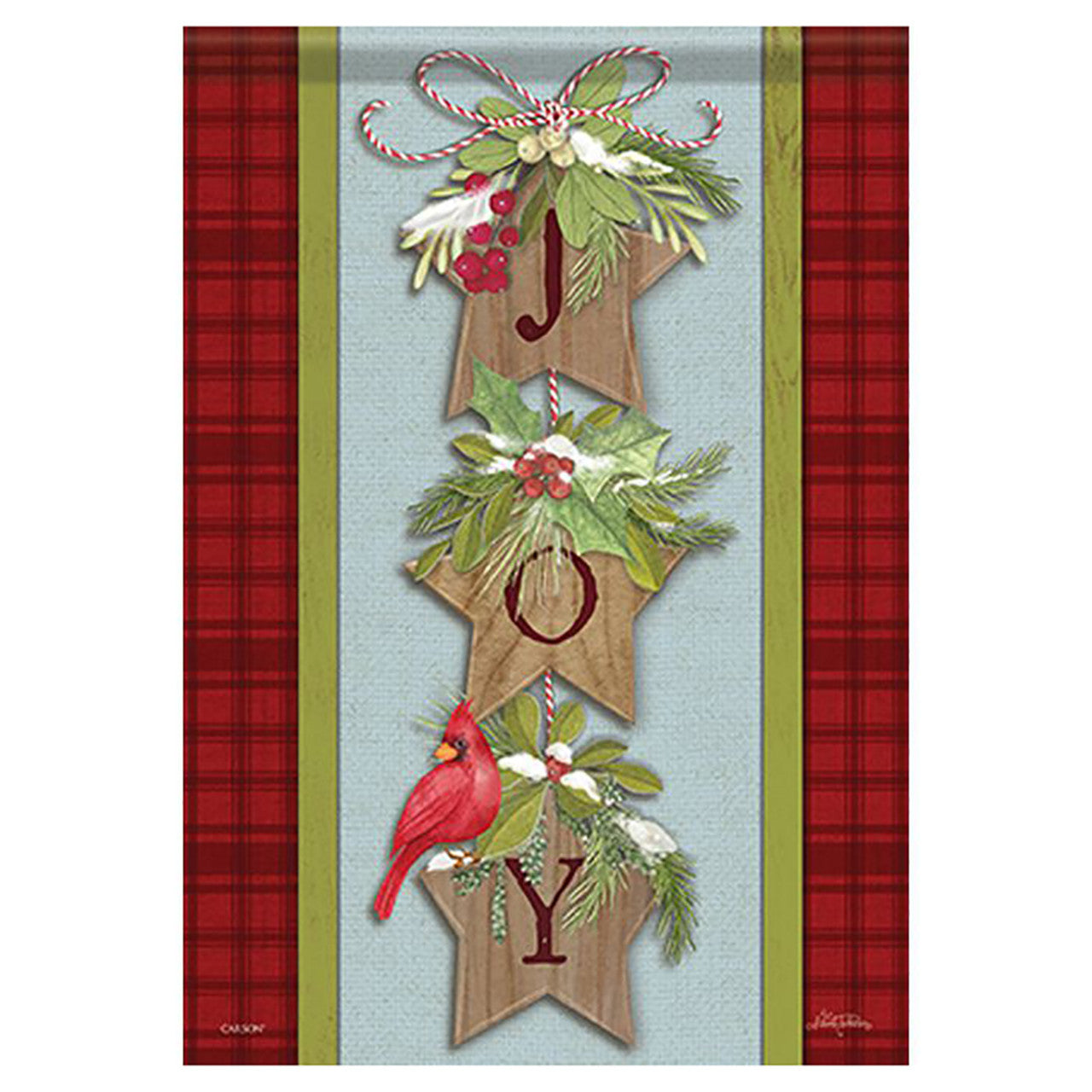 Carson Christmas Garden Flag - Joy Stars - 12.5in x 18in