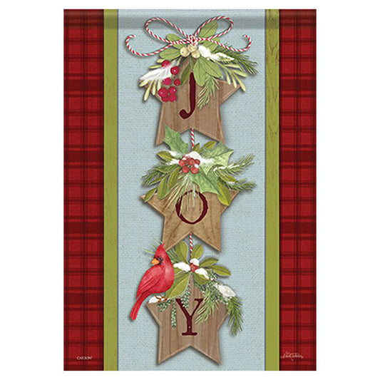 Carson Christmas Garden Flag - Joy Stars - 12.5in x 18in
