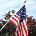 Valley Forge Outdoor White Aluminum 6' 2-Piece Spinning Pole Kit w/ Sewn Nylon 3' x 5' American Flag and 1" White Adjustable Cast Aluminum Bracket