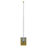 Commercial flagpole implementation illustration with below ground sleeve.