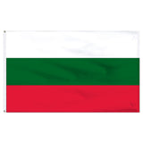 Flag of Bulgaria with green and red horizontal stripes on a white background