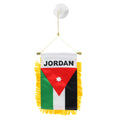 Miniature flag of Jordan with fringes on a white background