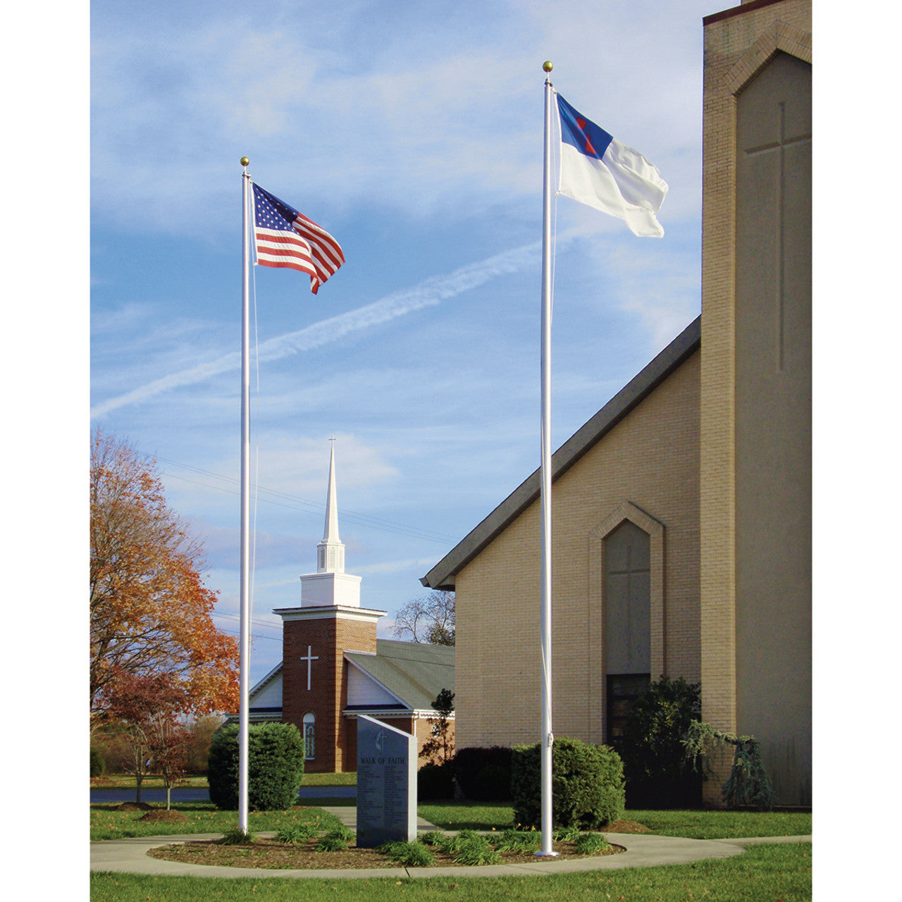 Estate Series 20ft Commercial Flagpole - .125in Wall Thickness - 3in Butt Diameter