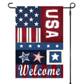 Super Tough Garden Flag - Patriotic Welcome - 12in x 18in