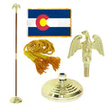 Super Tough Indoor Flagpole Kit with Nylon 3' x 5' Colorado Flag