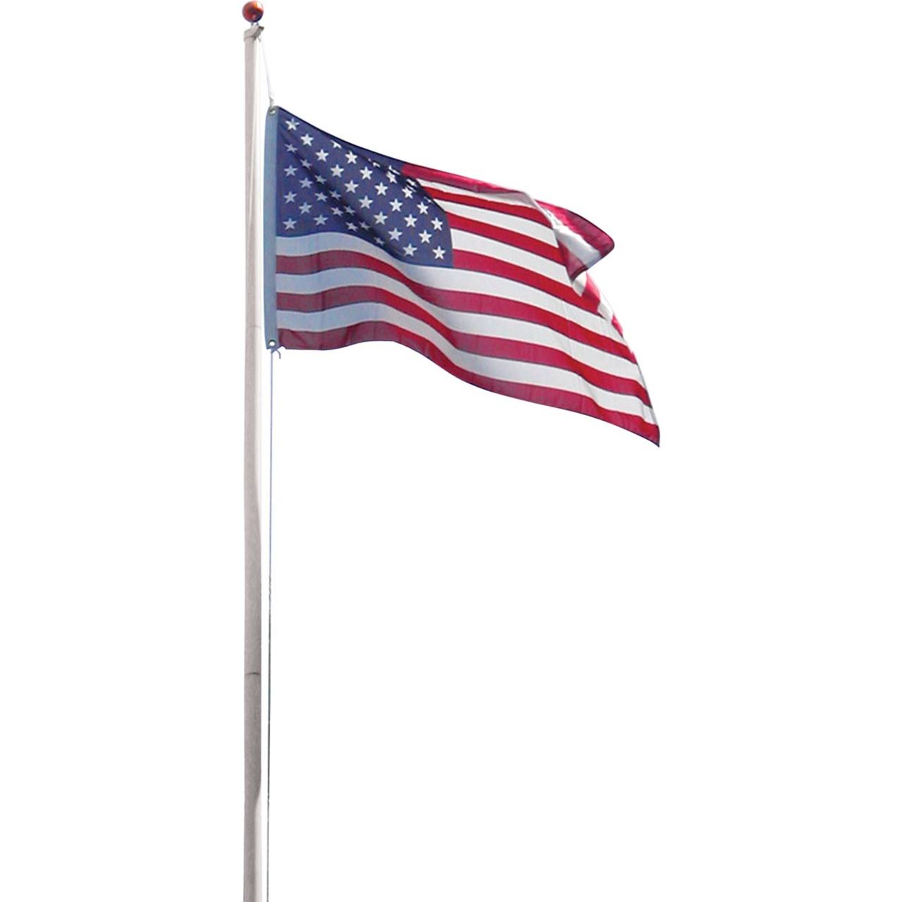 Super Tough 20ft Sectional Residential Flagpole  (Silver, White or Bronze )
