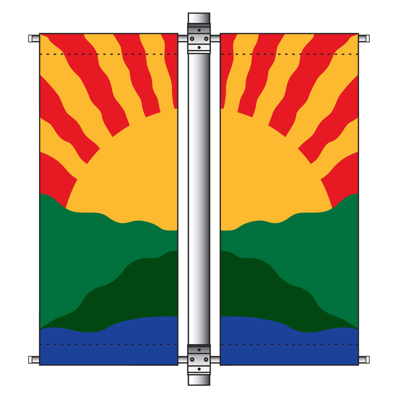 Deluxe Double Banner Arm Mounting Kits - 30in