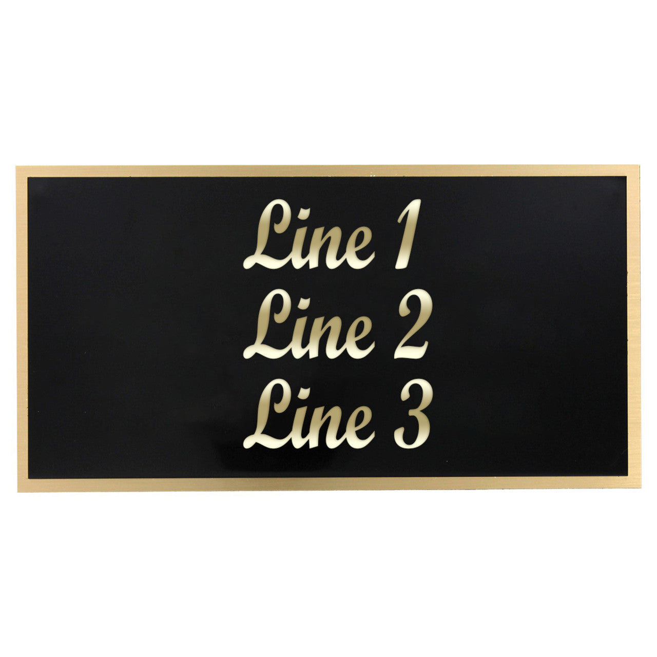 Large Black-on-Brass Engraving Plate - 3.25in x 6.25in