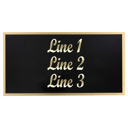 Large Black-on-Brass Engraving Plate - 3.25in x 6.25in