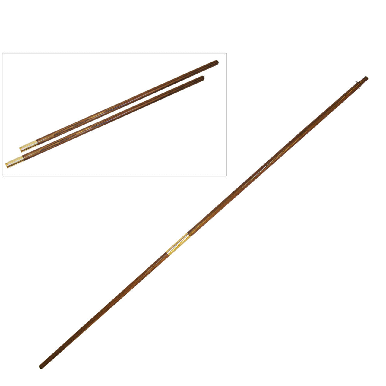 Super Tough 7ft Wood Two Piece Residential Flagpole - USA Made