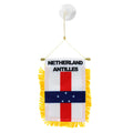 Miniature flag of the Netherlands Antilles with yellow fringe on a white background