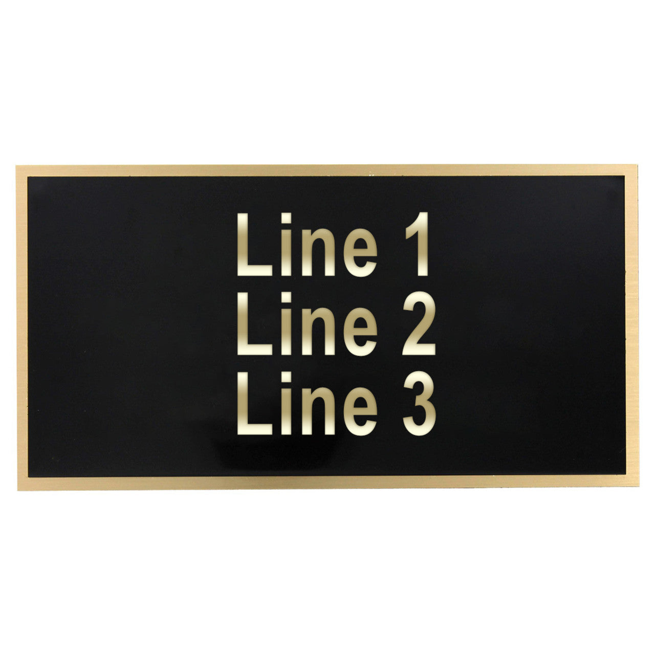Large Black-on-Brass Engraving Plate - 3.25in x 6.25in